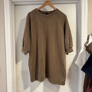 bobi Taupe Casual Sweatshirt dress